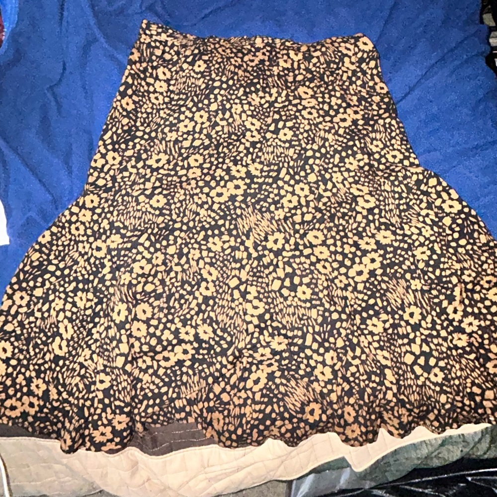 Brown Floral Midi Vintage skirt